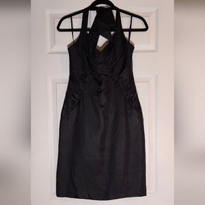 NWOT Black 1990s Betsey Johnson Vintage Halter Cocktail Dress 6